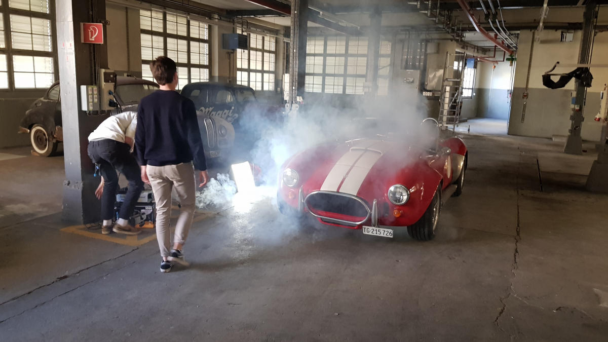 The Cobra V8 is on fire?